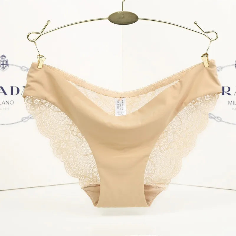 1 PC Women Sexy Knickers Bikini Hollow Flower Lace Thongs Lingerie V-string Panty Underwear Female