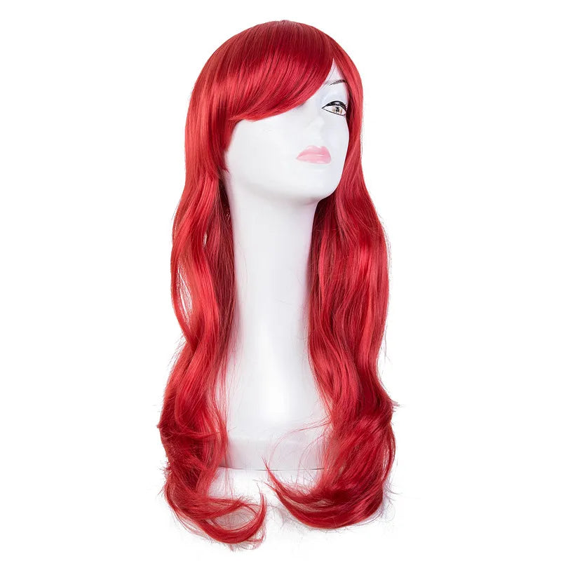 Cos-play Wig Fei-Show Synthetic Heat Resistant Fiber Long Wavy Dark Blue Hair Costume Cartoon Women Peruca Party Salon Hairpiece