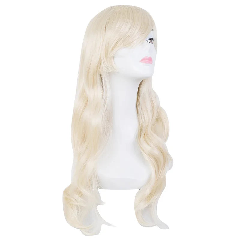 Cos-play Wig Fei-Show Synthetic Heat Resistant Fiber Long Wavy Dark Blue Hair Costume Cartoon Women Peruca Party Salon Hairpiece