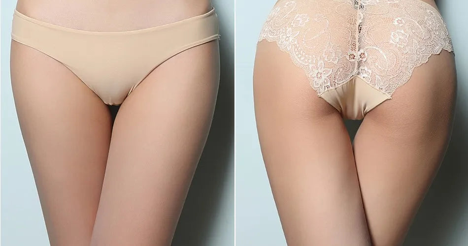 1 PC Women Sexy Knickers Bikini Hollow Flower Lace Thongs Lingerie V-string Panty Underwear Female