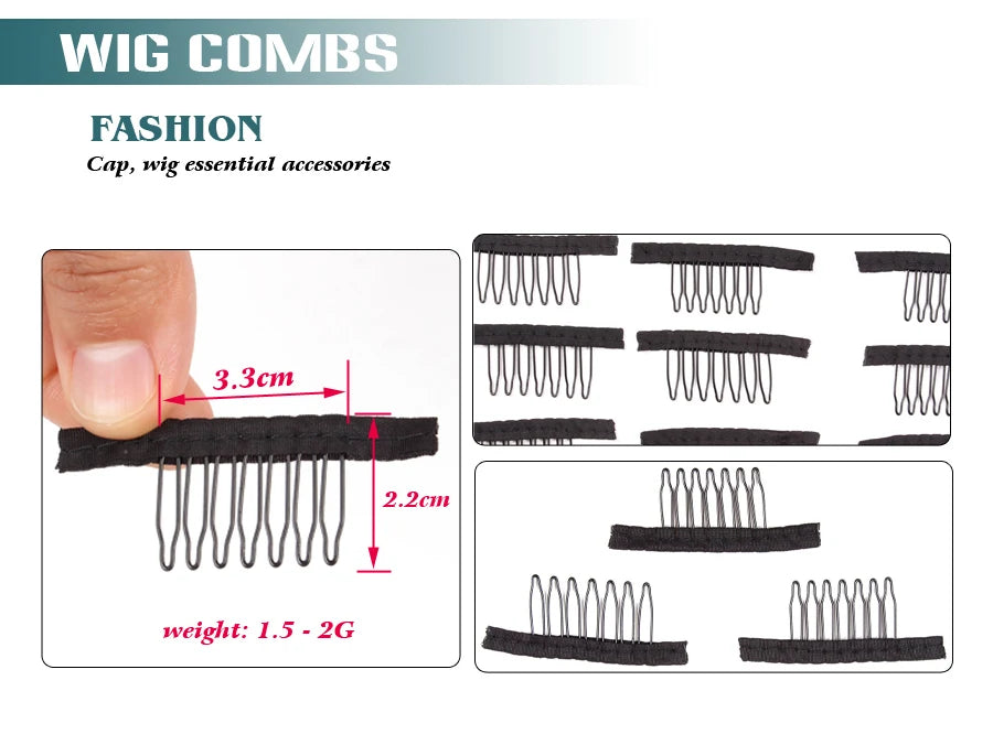 Alileader Wig Combs Lace Wig Clips Hair Clip Comb  Hair Weave Clips Comb For Hair Extensions For Wigs Popular Wig Making Tools