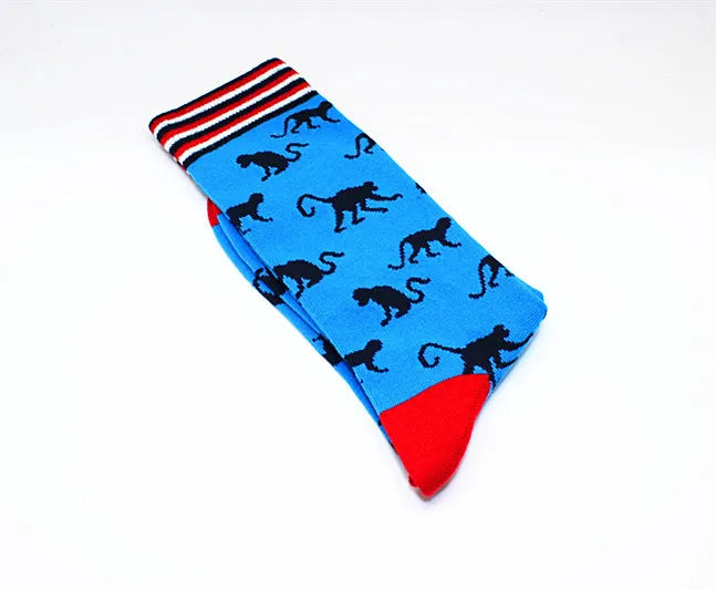 Harajuku Happy Men socks Funny Mens Sloth Sock Women animal fox chili Moustache sloths Novelty Sock combed cotton funny Socks