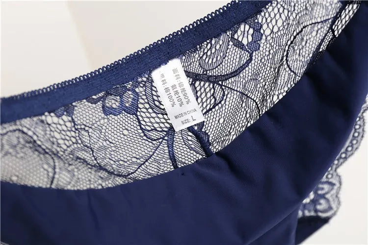 1 PC Women Sexy Knickers Bikini Hollow Flower Lace Thongs Lingerie V-string Panty Underwear Female