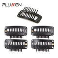 Plussign 10Pcs/Lot Brown Black Rubber Wig Clips and Combs For Hair Extensions 32mm Wire Shape Wig Cap Clips For Sale