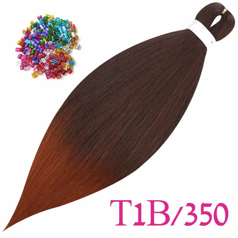 Easy Crochet Braids Ombre Hair Extensions Bundles Yaki Straight EZ Braiding Pre Stretched Synthetic Braid For African Women 6pcs