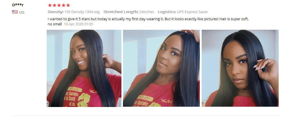 13x6 Lace Front Wigs Human Hair 200 Density Straight HD Lace Front Wigs Pre Plucked Straight Glueless Human Hair