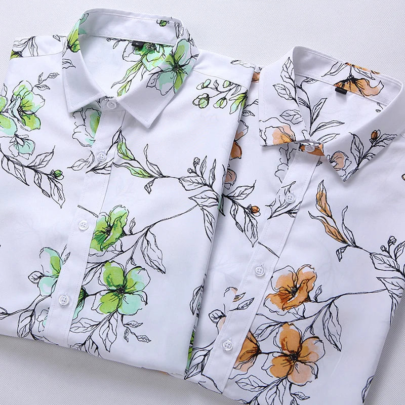 2026 Summer Mens Hawaiian Shirt, Printed Short Sleeve Asian Sizes Hawaii Rose Flower Beach Floral Patterns Shirts S-7XL