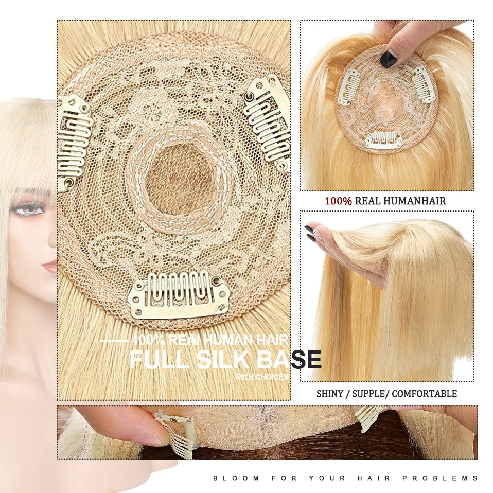 Rich Choices Women Topper 8.5x8.5cm Hair Toppers Natural Hair Clip In Wigs 100% Human Hair For Women Hairpiece