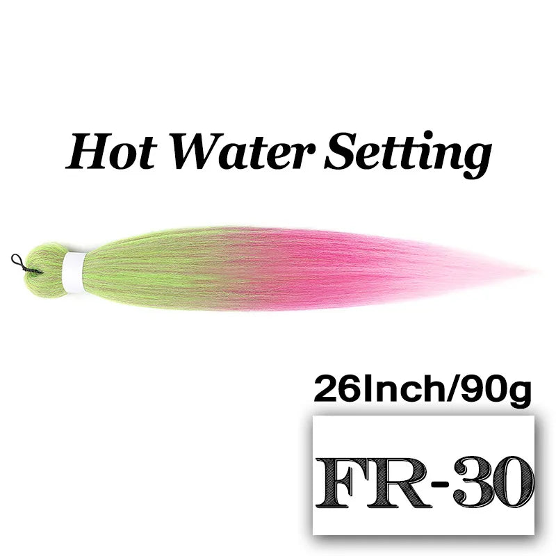 Pre-stretched Braiding Hair 26Inch 90G Synthetic Jumbo Hair Extensions for Crochet Braids DIY Pink Peach Red Yellow Fake Hair