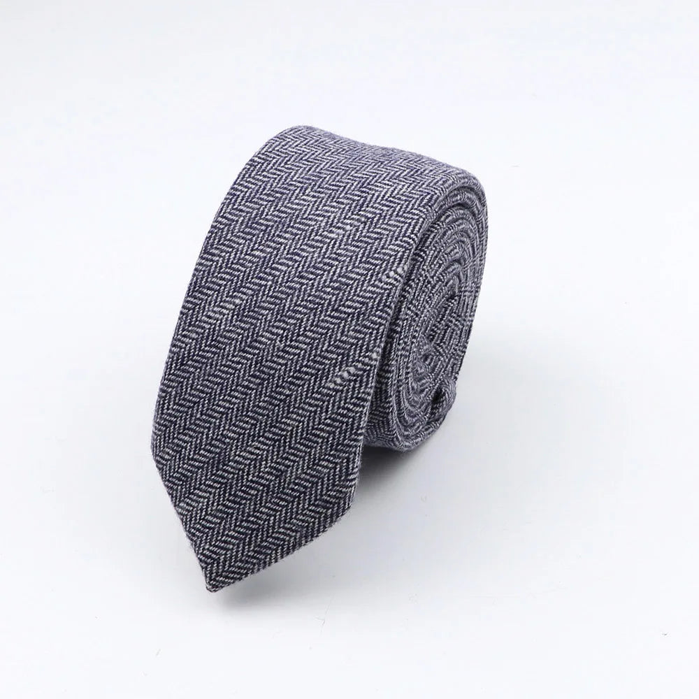 Thick Cashmere Wool Gentleman Solid Color Necktie 7CM Formal Wedding Party Europen Style Red Brown Green Gray Clothing Tie Gift