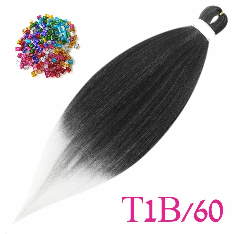 Easy Crochet Braids Ombre Hair Extensions Bundles Yaki Straight EZ Braiding Pre Stretched Synthetic Braid For African Women 6pcs