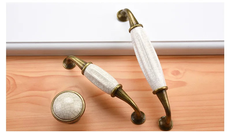 Cabinet Ceramic Black White Handle European Aluminum Wardrobe Door Handle Drawer Modern Minimalist Handle Furniture Hardware
