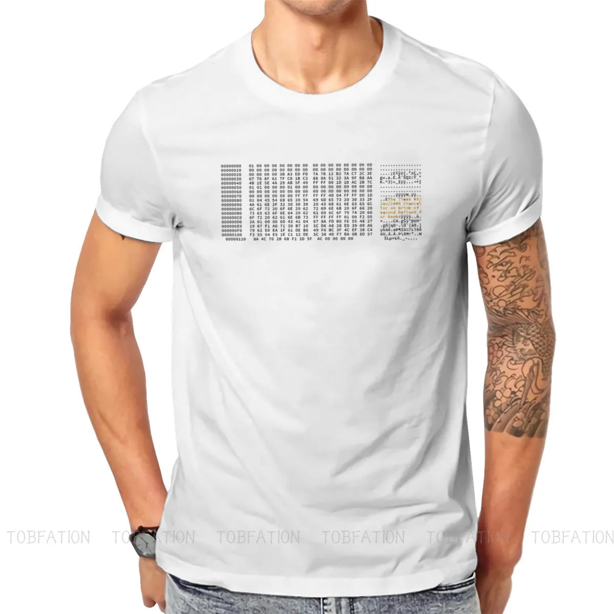 Genesis Block Bitcoin Cryptocurrency Meme T Shirt Vintage Grunge Oversized O-Neck TShirt Big sales Harajuku Men's Clothing