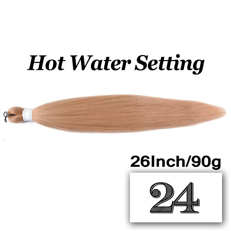 Pre-stretched Braiding Hair 26Inch 90G Synthetic Jumbo Hair Extensions for Crochet Braids DIY Pink Peach Red Yellow Fake Hair
