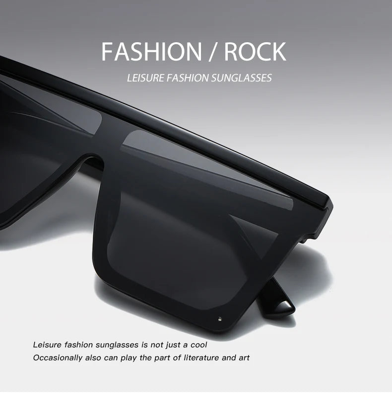 Oversized Square Sunglasses for Women Men Fashion Siamese Lens Style Flat Top Shield Shades