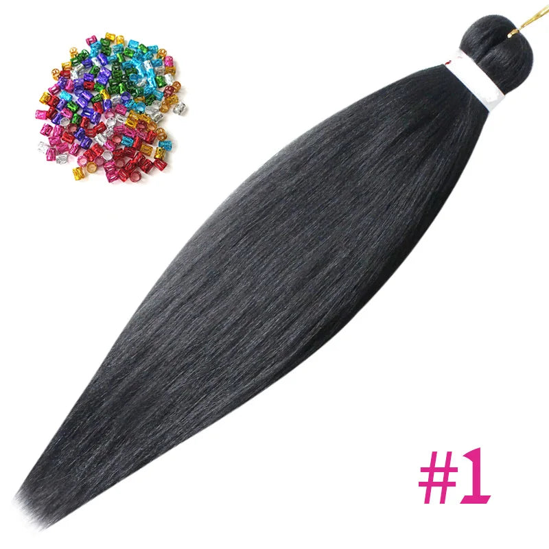 Easy Crochet Braids Ombre Hair Extensions Bundles Yaki Straight EZ Braiding Pre Stretched Synthetic Braid For African Women 6pcs