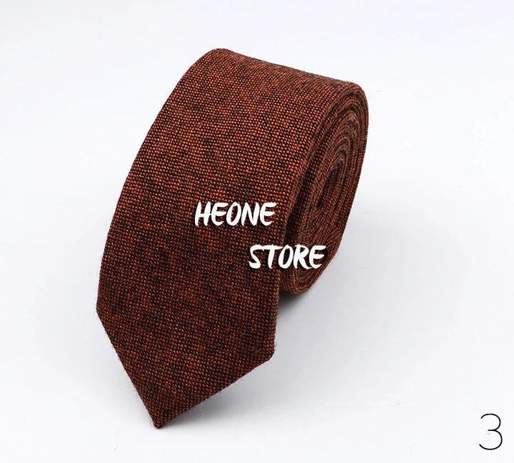 Thick Cashmere Wool Gentleman Solid Color Necktie 7CM Formal Wedding Party Europen Style Red Brown Green Gray Clothing Tie Gift