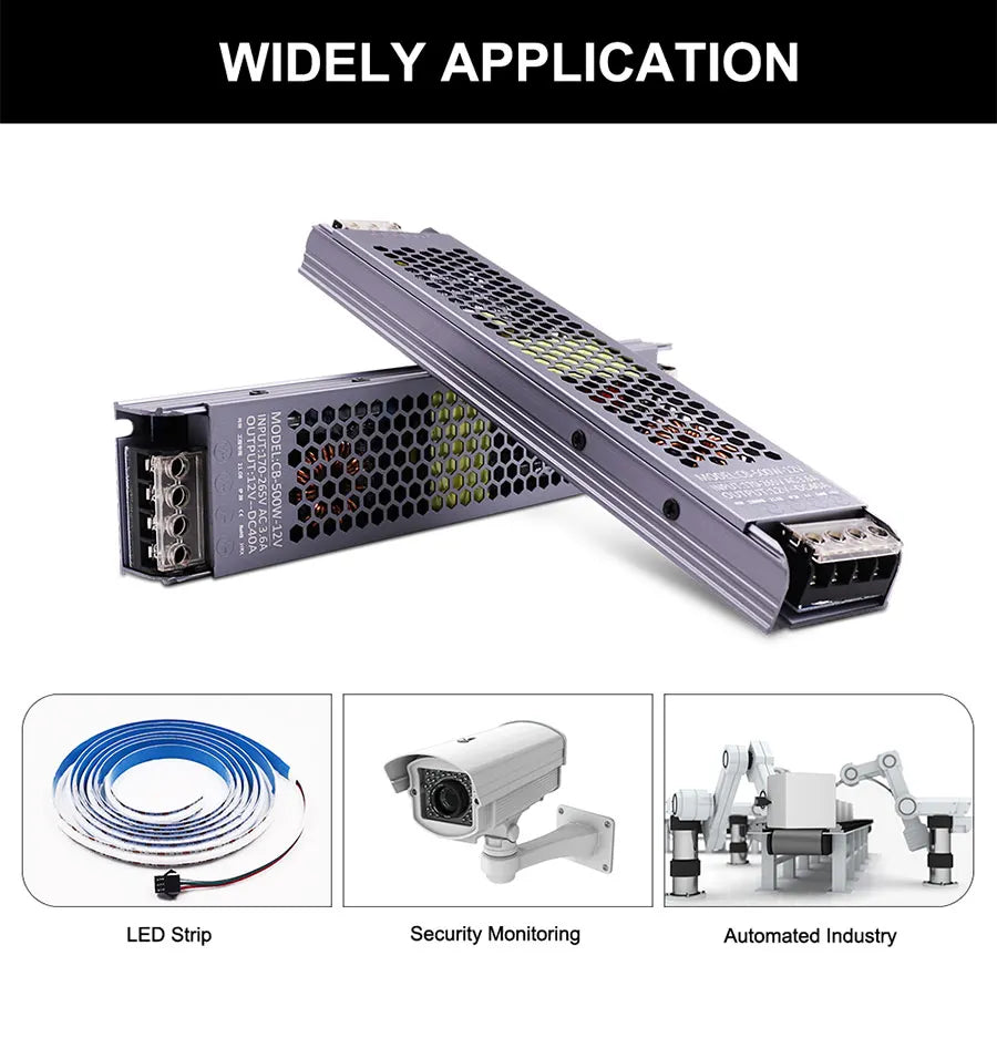AC/DC 12V 24V Transformer 60W 100W 200W 300W 400W 500W LED Driver Power Supply Super Thin A/D Converter for LED Strip Light Bulb