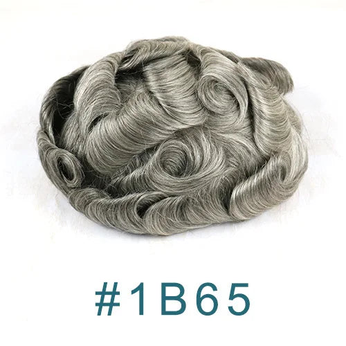 Natural Frontline Dark Brown#2 Black Blonde Super Durable Thin HD Skin PU 1B50 1B80 Grey Men's Toupee 100% Human Hair Wig System