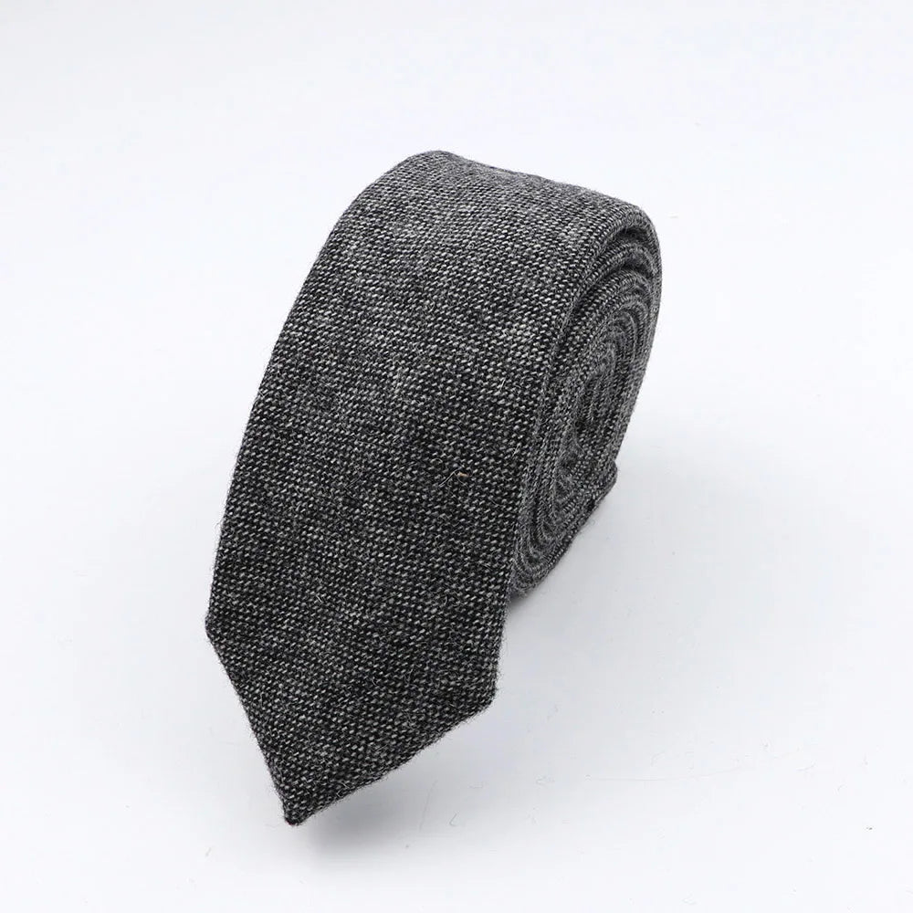 Thick Cashmere Wool Gentleman Solid Color Necktie 7CM Formal Wedding Party Europen Style Red Brown Green Gray Clothing Tie Gift