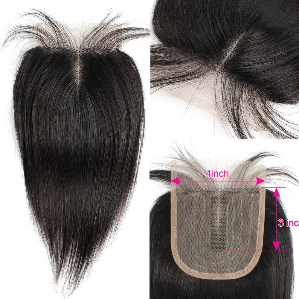 Straight 4x4 T Lace Closure Natural Black Brown Honey Blonde Indian Remy Human Hair Middle Part 10-20 inch Bobbi Collection