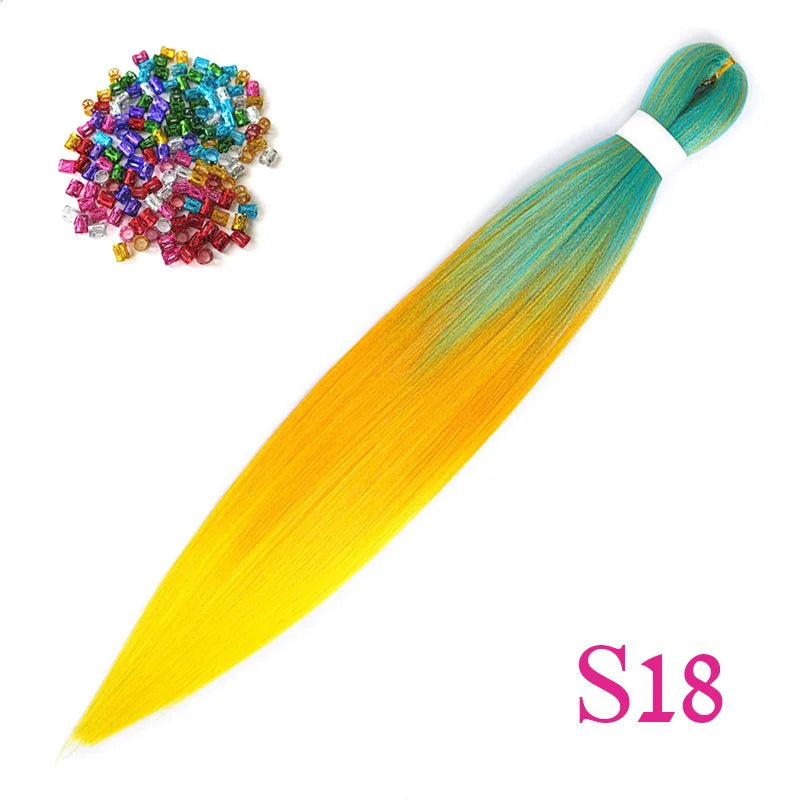 Easy Crochet Braids Ombre Hair Extensions Bundles Yaki Straight EZ Braiding Pre Stretched Synthetic Braid For African Women 6pcs