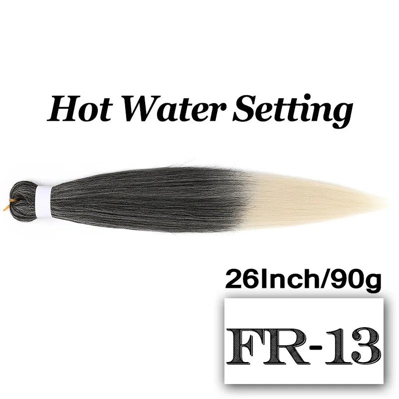 Pre-stretched Braiding Hair 26Inch 90G Synthetic Jumbo Hair Extensions for Crochet Braids DIY Pink Peach Red Yellow Fake Hair