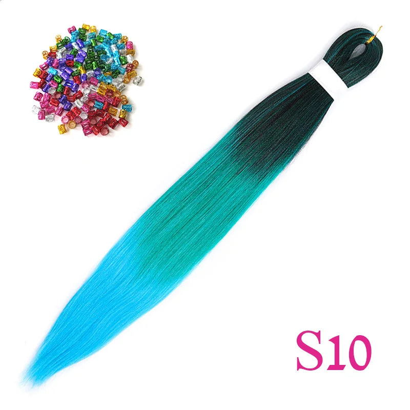 Easy Crochet Braids Ombre Hair Extensions Bundles Yaki Straight EZ Braiding Pre Stretched Synthetic Braid For African Women 6pcs