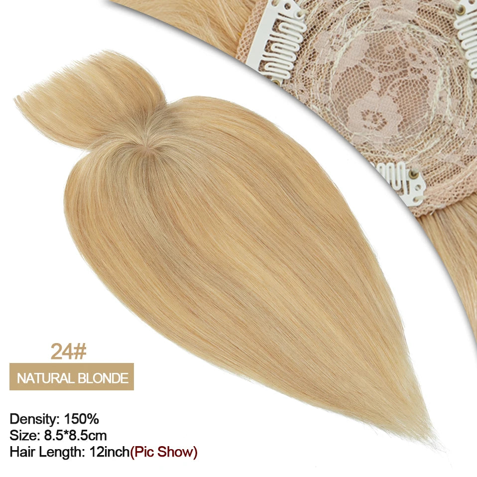 Rich Choices Women Topper 8.5x8.5cm Hair Toppers Natural Hair Clip In Wigs 100% Human Hair For Women Hairpiece