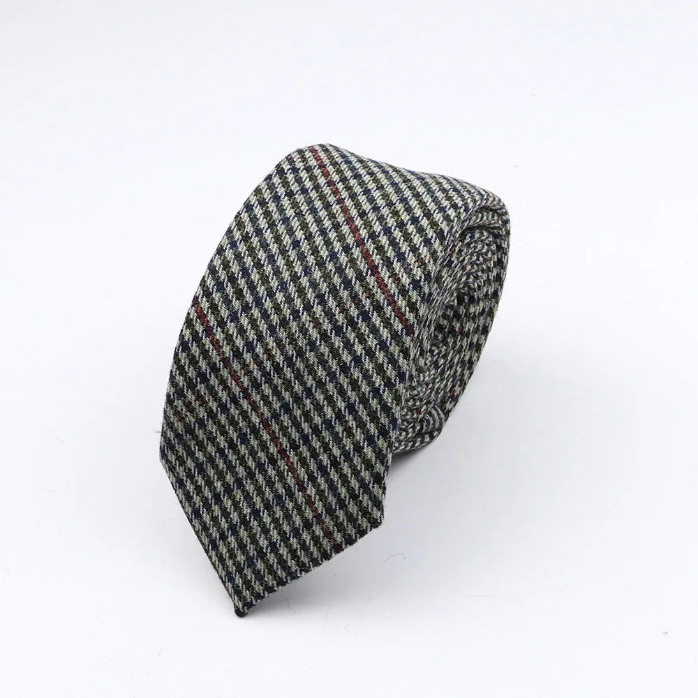 Thick Cashmere Wool Gentleman Solid Color Necktie 7CM Formal Wedding Party Europen Style Red Brown Green Gray Clothing Tie Gift