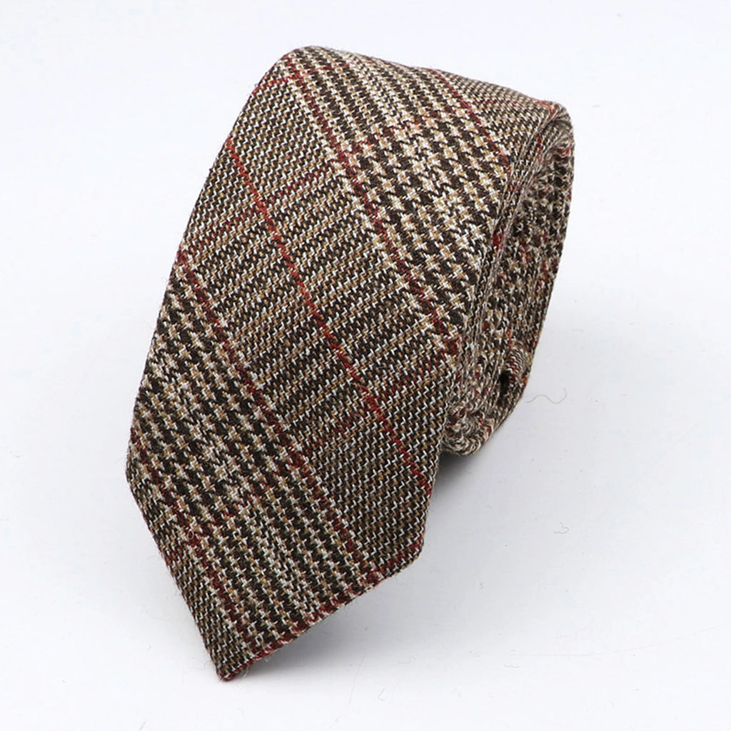 Thick Cashmere Wool Gentleman Solid Color Necktie 7CM Formal Wedding Party Europen Style Red Brown Green Gray Clothing Tie Gift