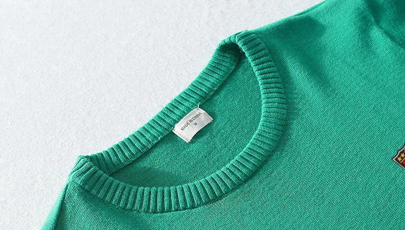 2022 New High Quality Knit ew Design Spring Autumn 100% Cotton Pullover Sweaters Male Casual Solid Color Jumper Pull Homme 8507