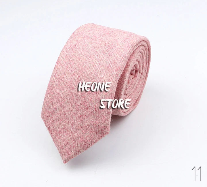 Thick Cashmere Wool Gentleman Solid Color Necktie 7CM Formal Wedding Party Europen Style Red Brown Green Gray Clothing Tie Gift