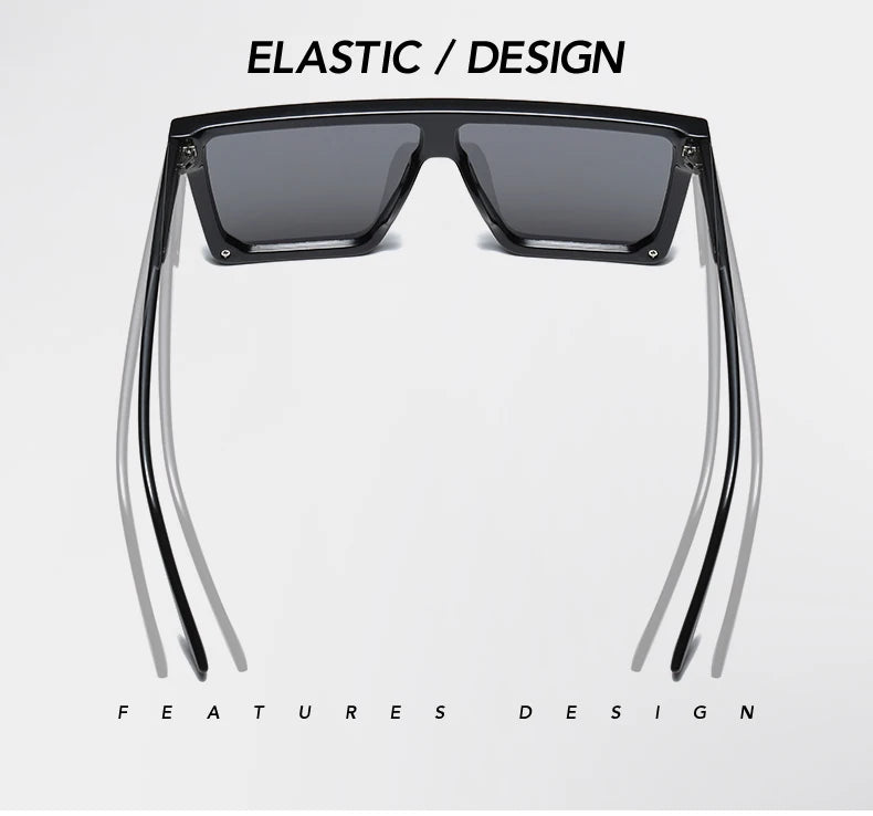 Oversized Square Sunglasses for Women Men Fashion Siamese Lens Style Flat Top Shield Shades