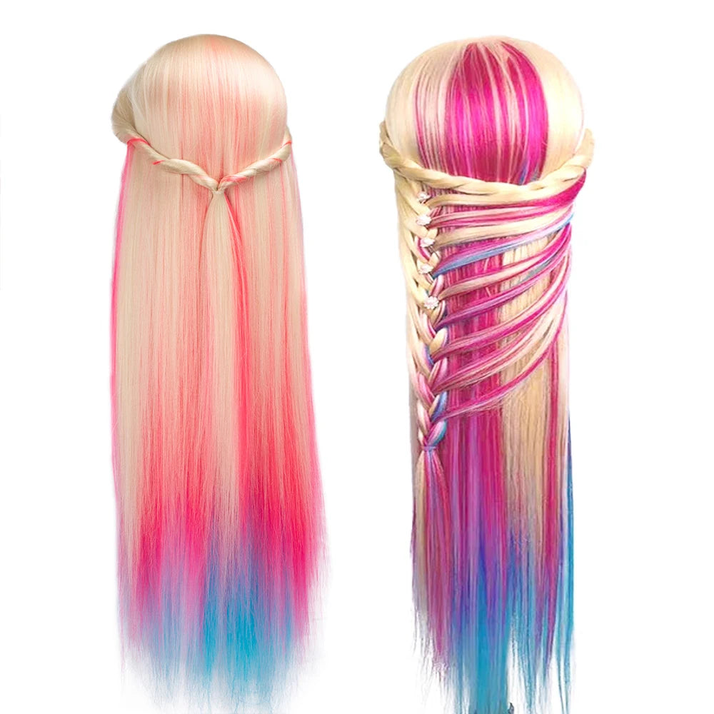 Head Dolls For Hairdressers 65cm Hair Synthetic Mannequin Head Hairstyles Female Mannequin Hairdressing Styling Training Head