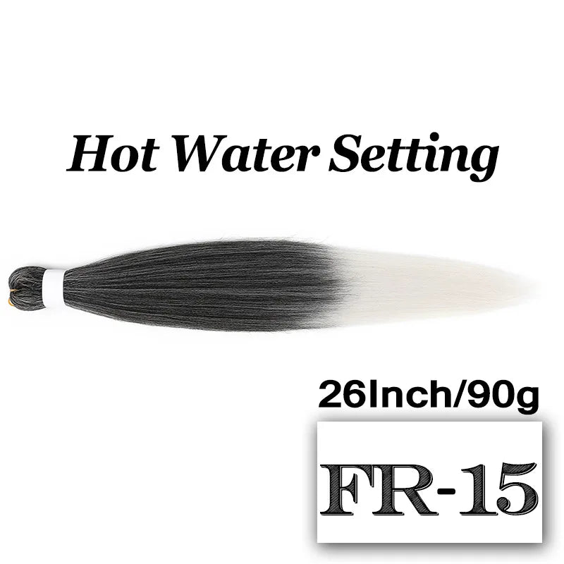 Pre-stretched Braiding Hair 26Inch 90G Synthetic Jumbo Hair Extensions for Crochet Braids DIY Pink Peach Red Yellow Fake Hair