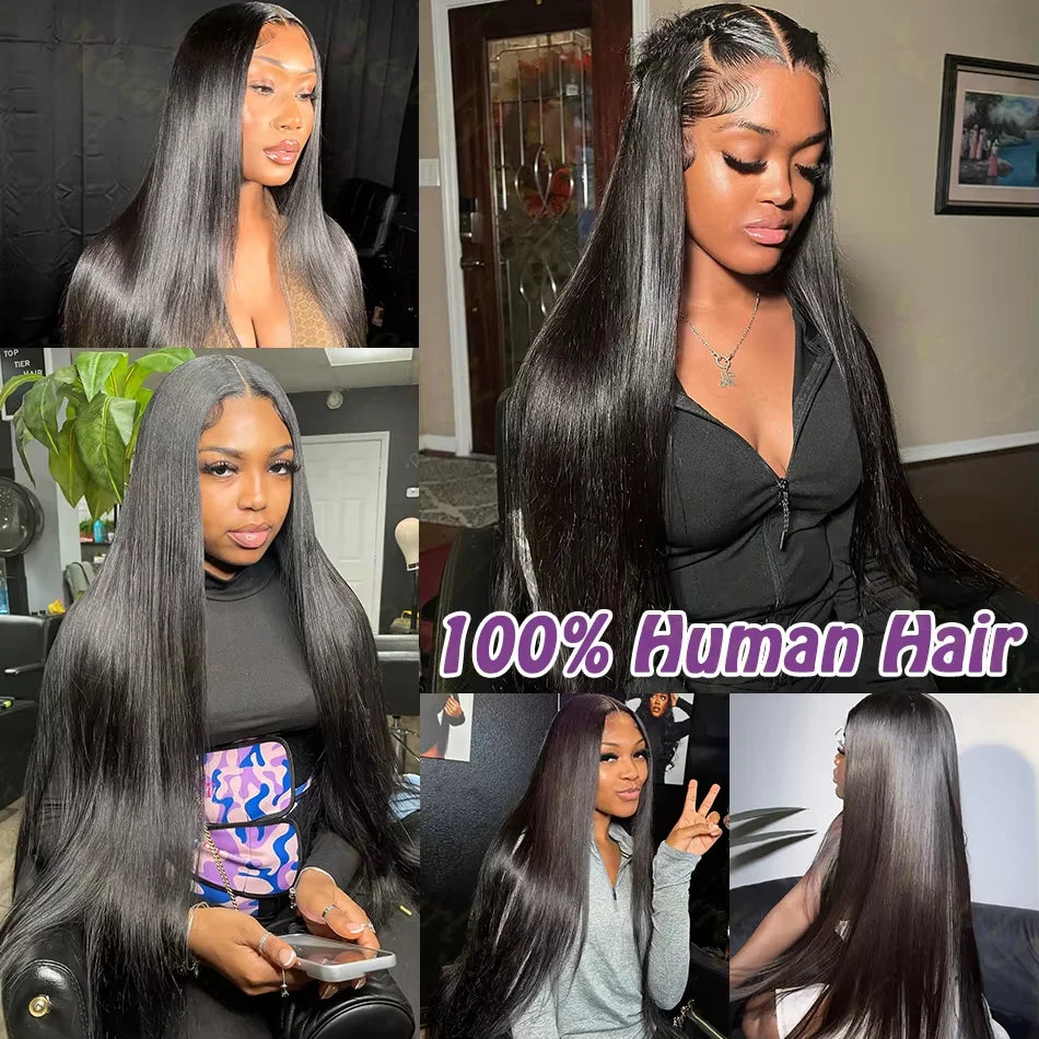 16A Real Bone Straight Human Hair Bundles Deal 30 40Inch Brazilian Raw Hair Extensions 3 4 Pcs Human Hair Bundles  Natural Black