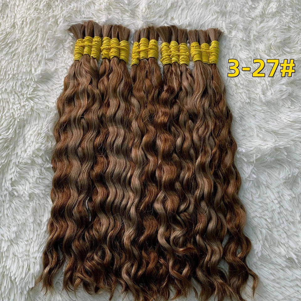 Bulk Braiding Hair 100% Human hair Virgin Deep Wave Unprocessed No Weft Boho Braids Human Hair Bulk Extensions Brazilian Remy 1B