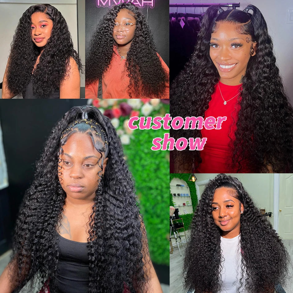 Luvin Deep Wave Human Hair Bundles 30 34 Inch Curly Hair Weaving Remy Unprocessed Tissage Double Weft Virgin Hair Extensions