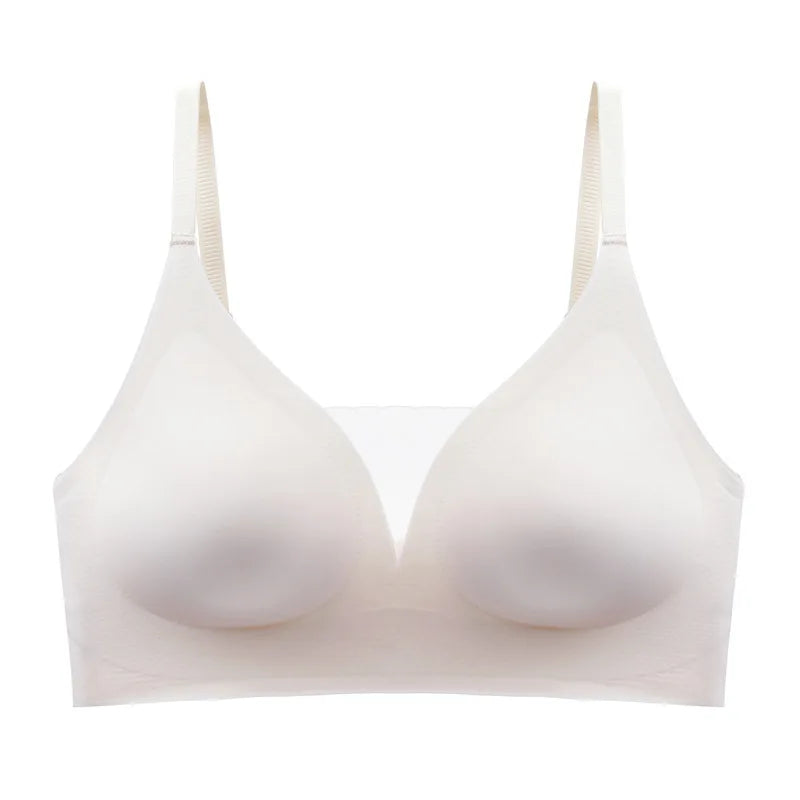 New Latex Seamless Underwear Women No Steel Ring Lace tube top Gathered Sports Pure Color Bra Breastfeeding Anti-sagging Bra