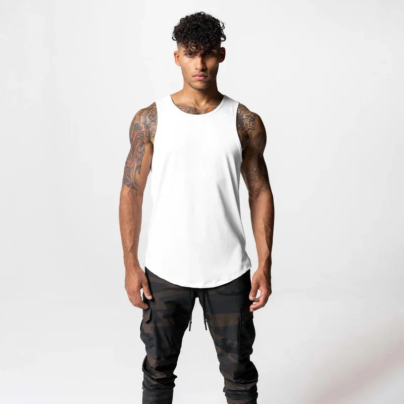 Men's Summer Quick Dry Mesh Breathable Casual Tank Top Male Gym Fitness Clothing Sleeveless Shirt Sports Running Vest Undershirt
