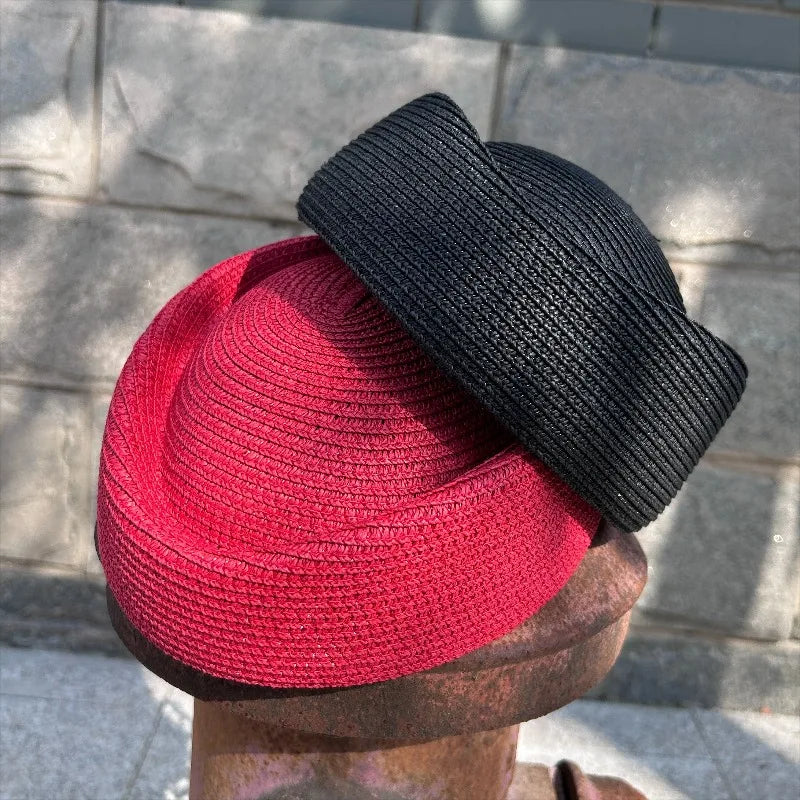 2026 New Summer Straw Fedoras Hats for Women Hostess Fashion Pillbox Hat Millinery Fascinator Designer Beret Hats Painter's Hat