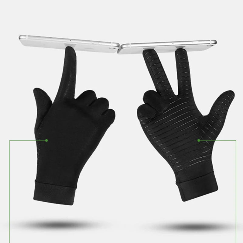 Copper Compression Arthritis Gloves Protect Hand Wrist Support Non-Slip Unisex Mitten Finger Joint Outdoor Effective Pain Relief