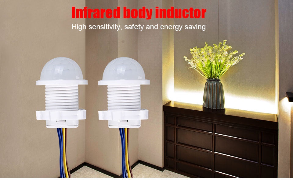 Smart PIR Sensor Detector Switch 110V 220V Human Body Infrared Auto On Off Light For LED Lamp Ceiling Light Panel Lights