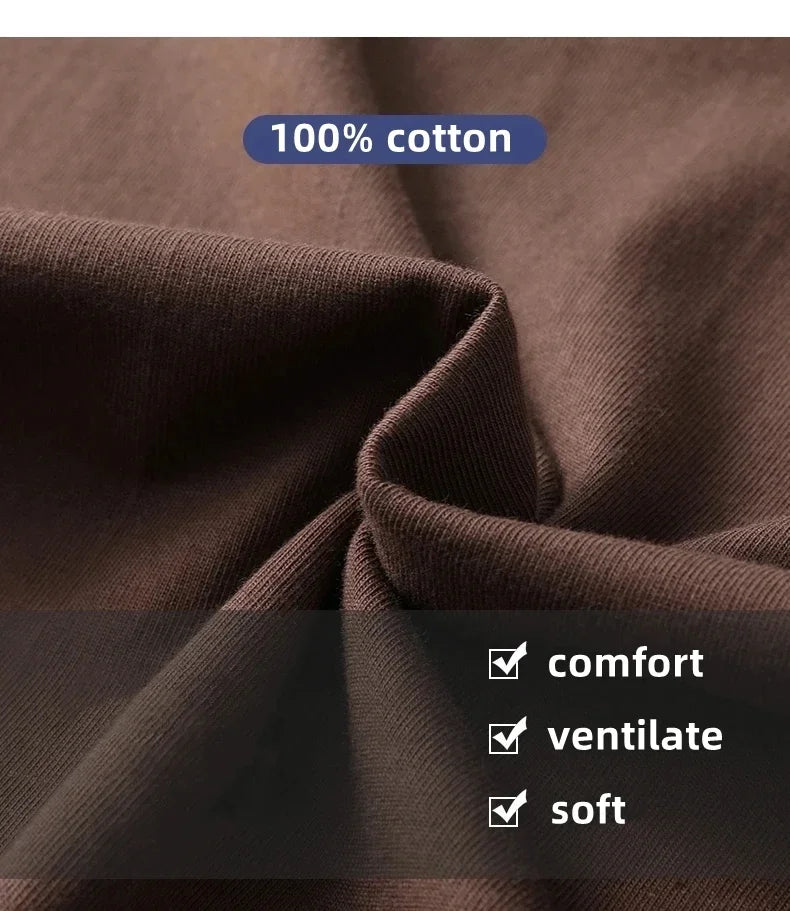 100% pure cotton short sleeved men's round neck T-shirt summer new high-end fashion youth couple loose casual breathable top