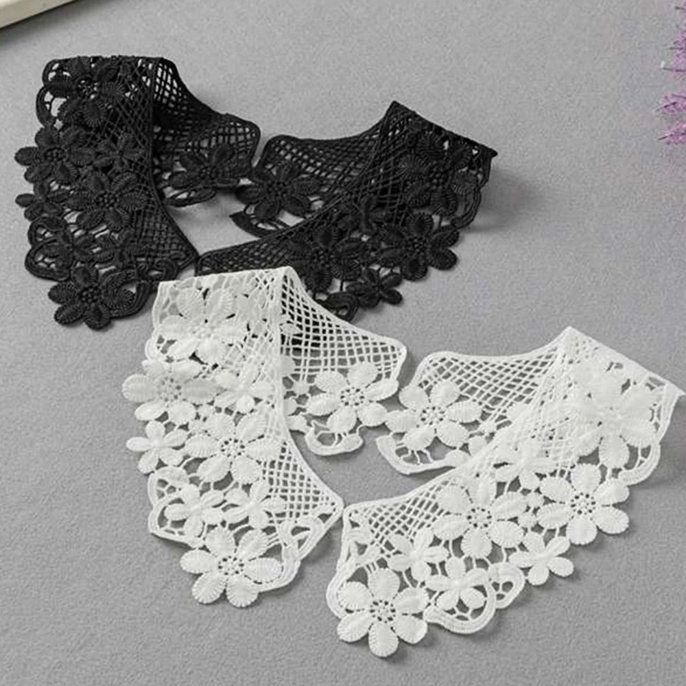 Women's Fake Shirt Collar Milk Silk Detachable Collar DIY Sewing Fake Collar Clothing Sewing Accessories Lace Fabric Neckline