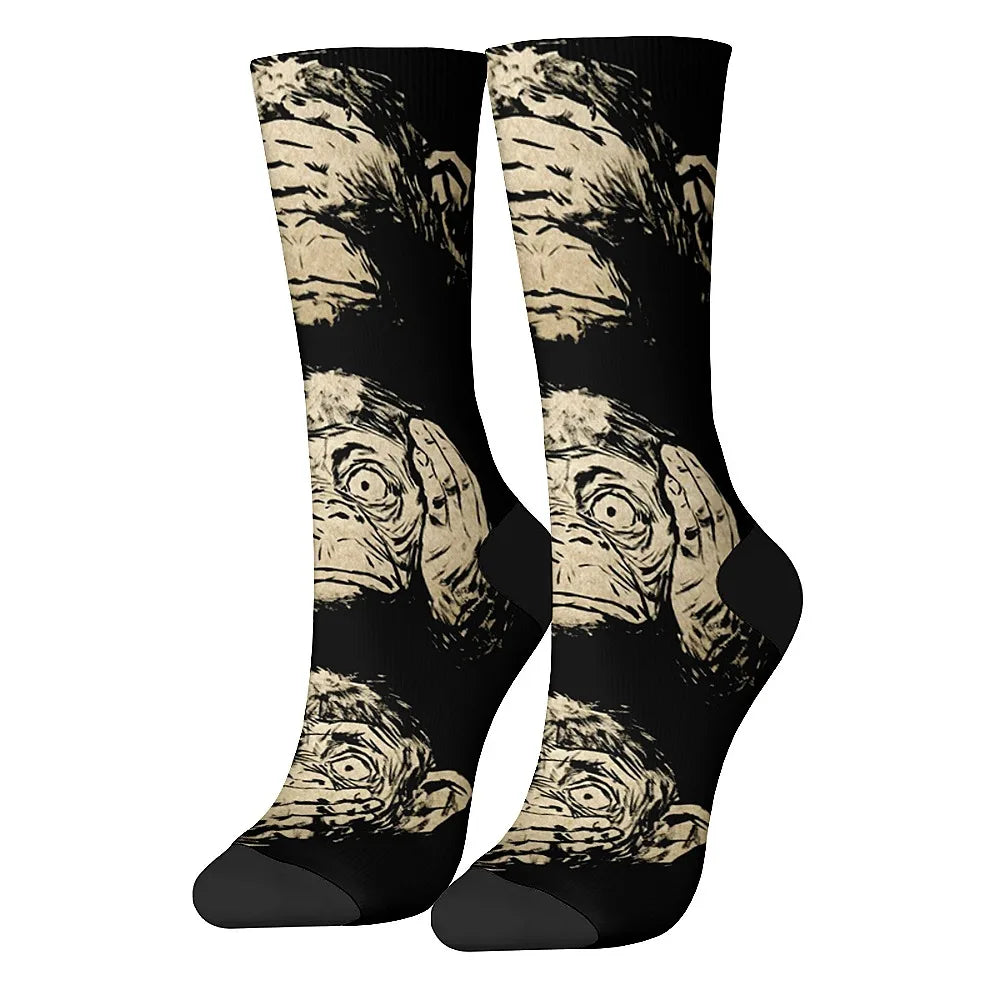 New and interesting men's socks, retro fun art gorilla, street hip-hop style, comfortable and breathable, outdoor leisure sports