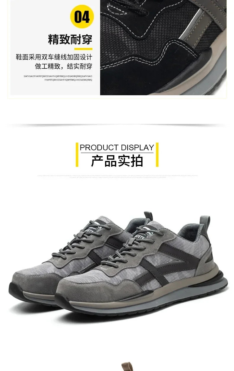 New Type of Labor Protection Shoes Anti - Hit Anti - Puncture Summer Mesh Surface Breathable Protective Shoes Safety Work Shoes