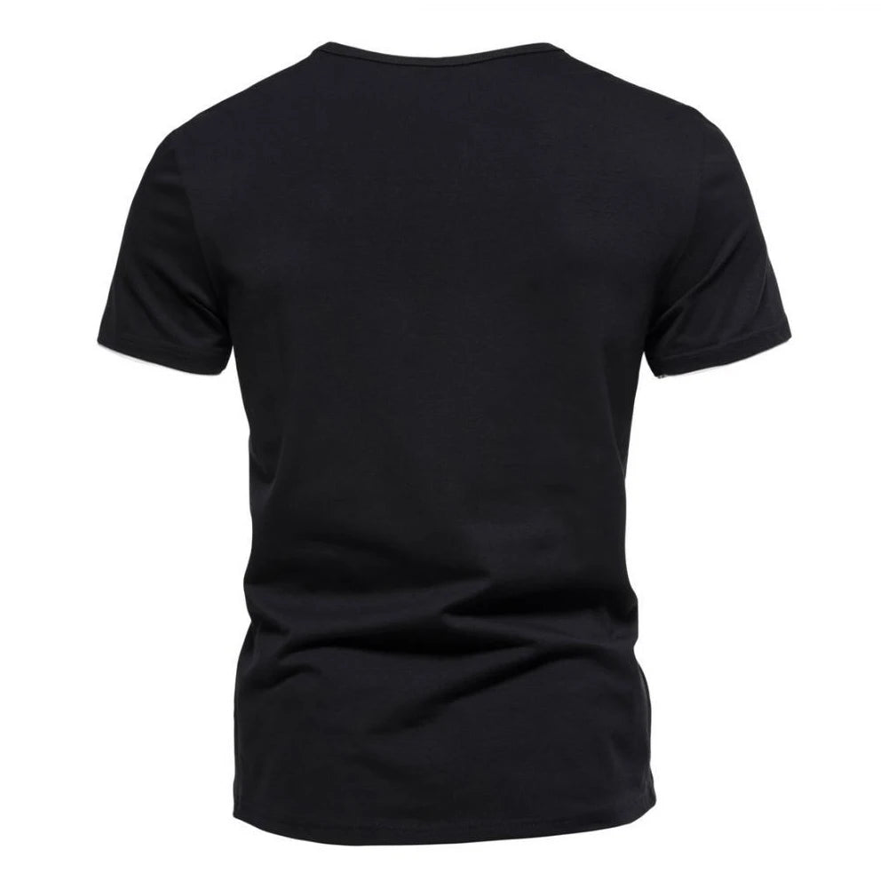 Mens Short Sleeve Henley Shirt Casual Summer V Neck T-Shirt Casual Slim Fit Basic Solid Color Loose Fitness Sport Breathable Top