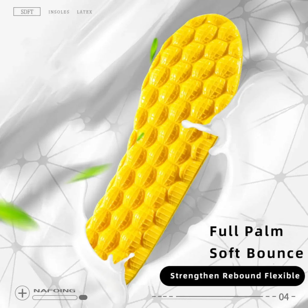 1Pair 4D Cloud Technologyt High Elasticity Sports Deodorant Insoles for Shoes Yellow PU Sole Breathe for Feet Men Running Insole